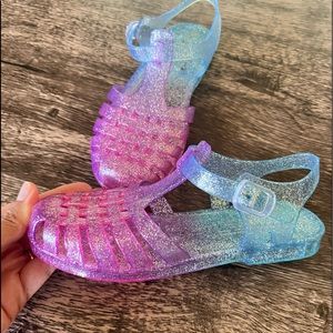Girls Glitter Jelly Sandals Size 13